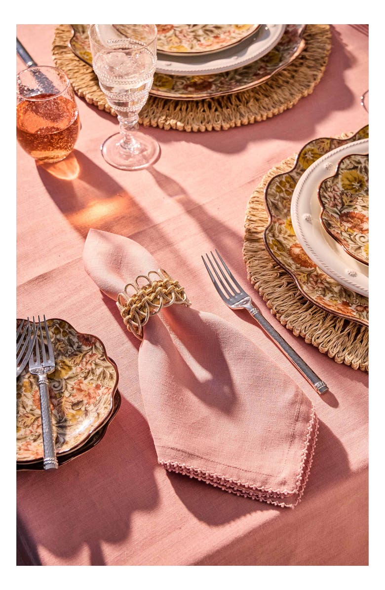 Juliska Set of 4 Berry Scallop Linen Napkins, Alternate, color, Pink