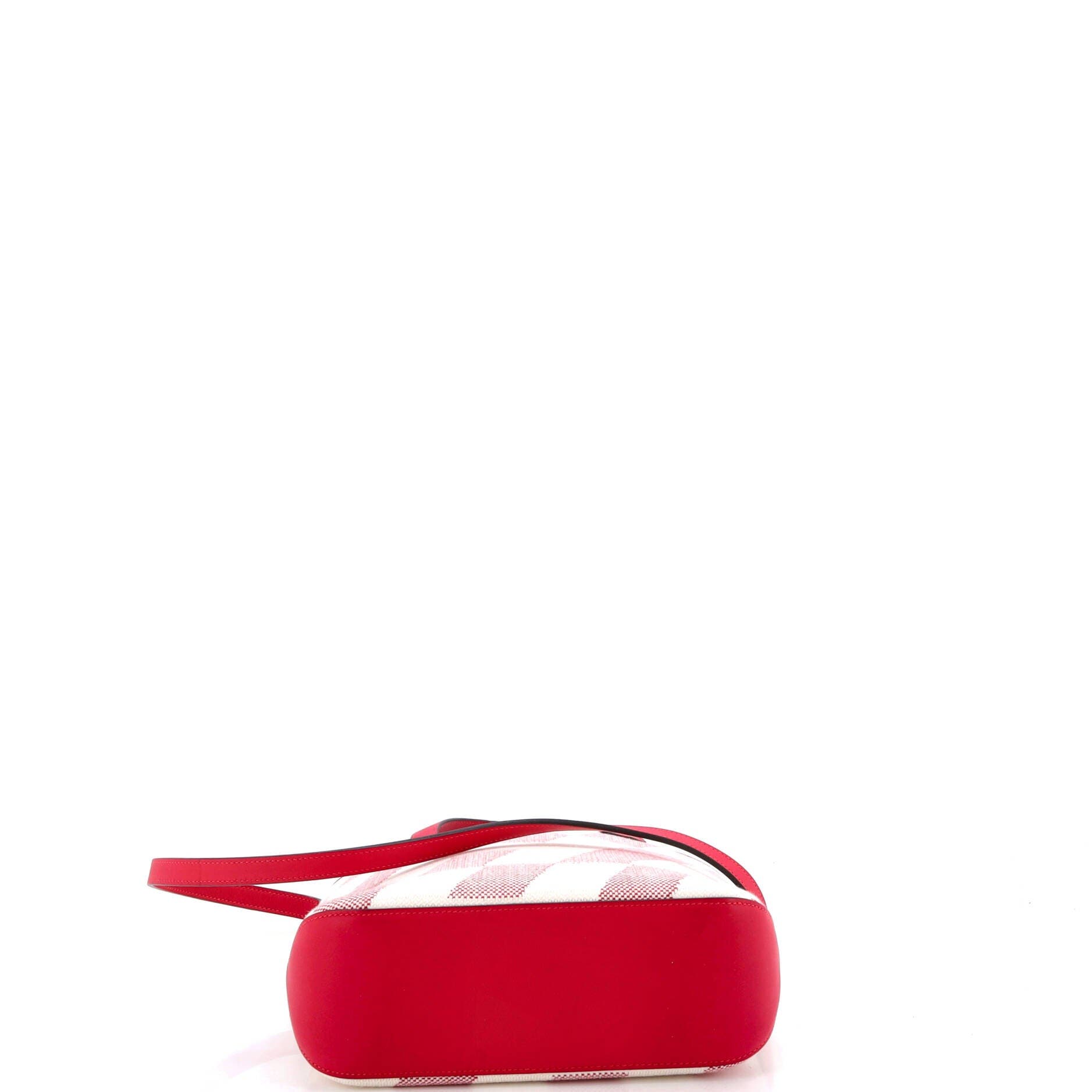Cabas H en Biais Tote Canvas with Leather 27, Alternate, color, Framboise