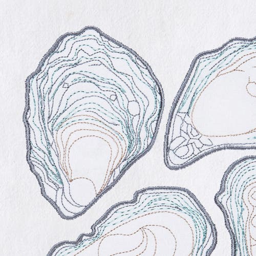 C & F Home C&f Home Oysters Kitchen And Bathroom Graphic Print Hand Towel In Blue