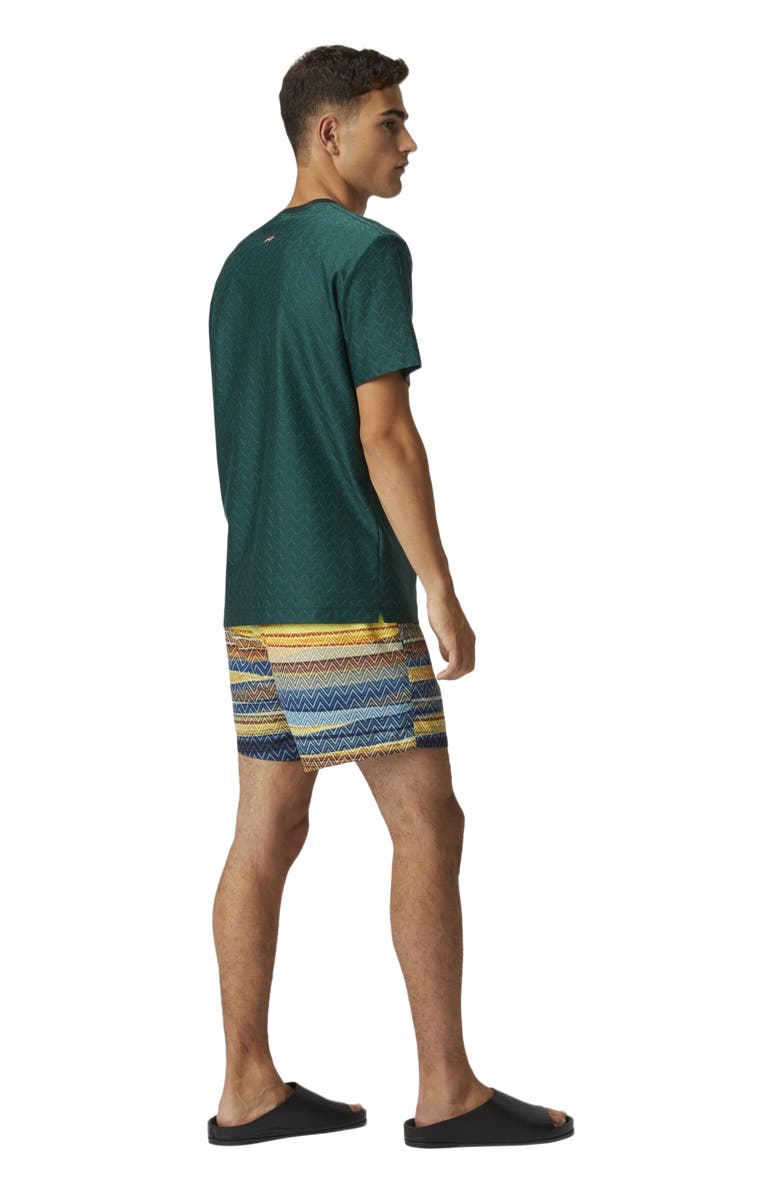 Missoni Swim Shorts With Gradient Zigzag Print, Alternate, color, Blue