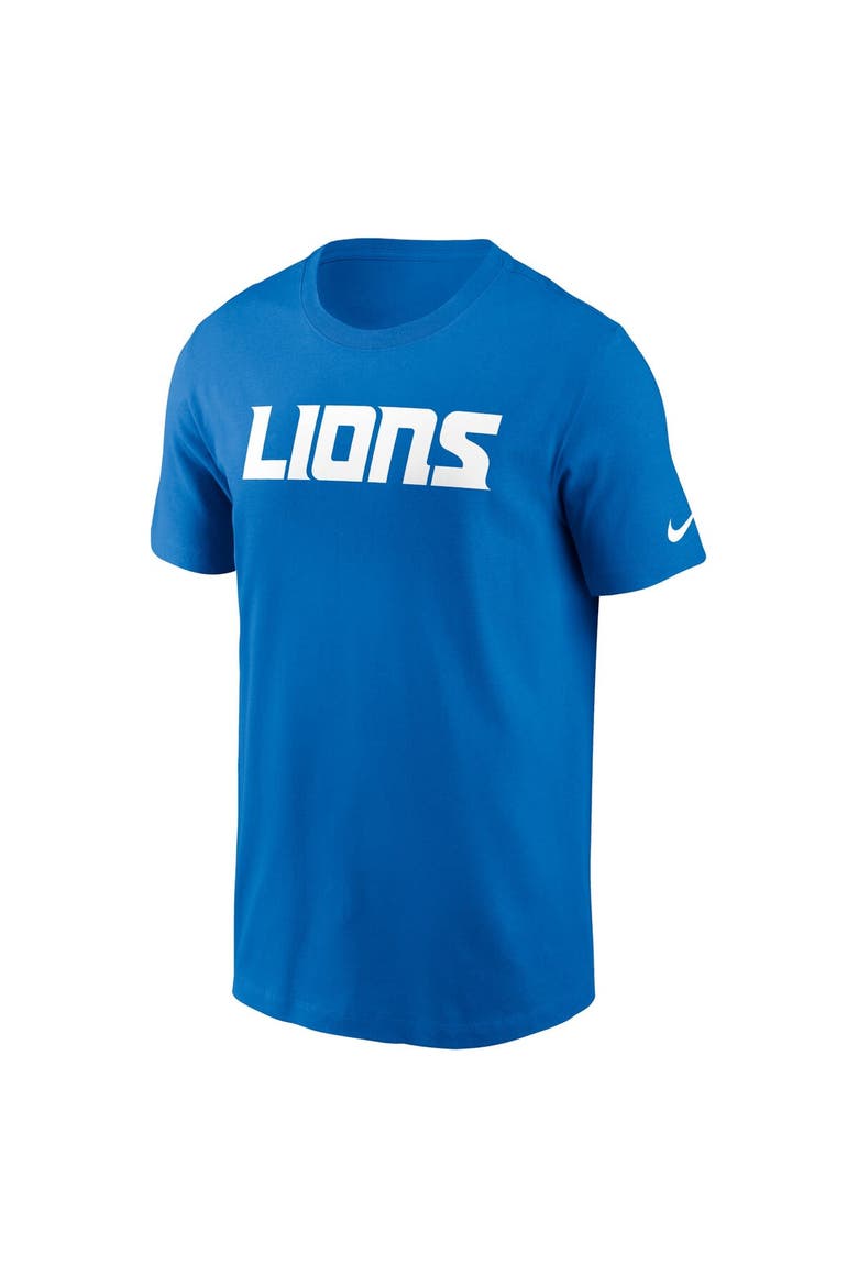 Men's Nike Blue Detroit Lions Primetime Wordmark Essential T-Shirt, Alternate, color, Blue