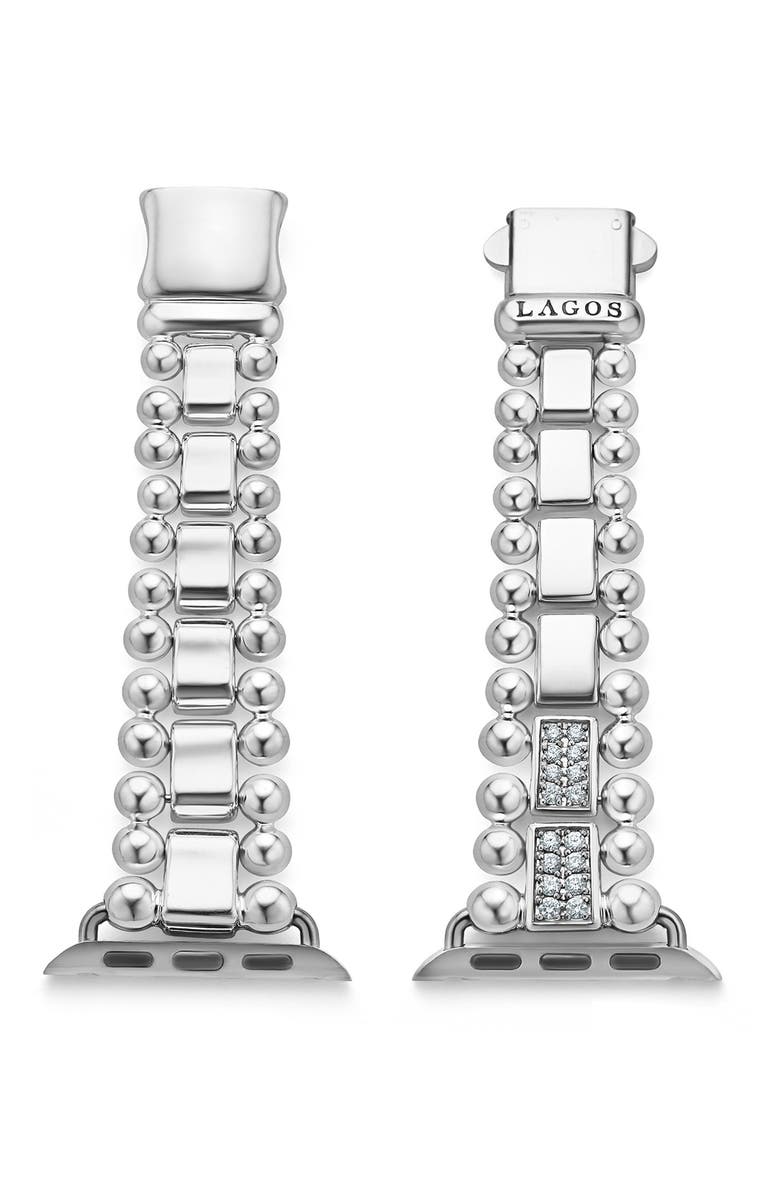 LAGOS Smart Caviar Diamond Apple Watch<sup>®</sup> Band & Diamond Caviar Bracelet Set, Alternate, color, 