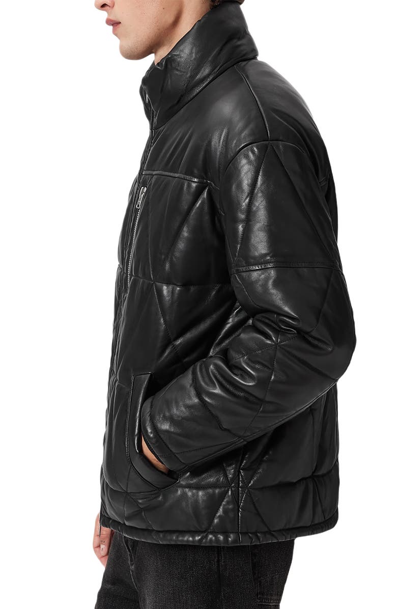 AllSaints Brockwell Quilted Leather Jacket, Alternate, color, Black