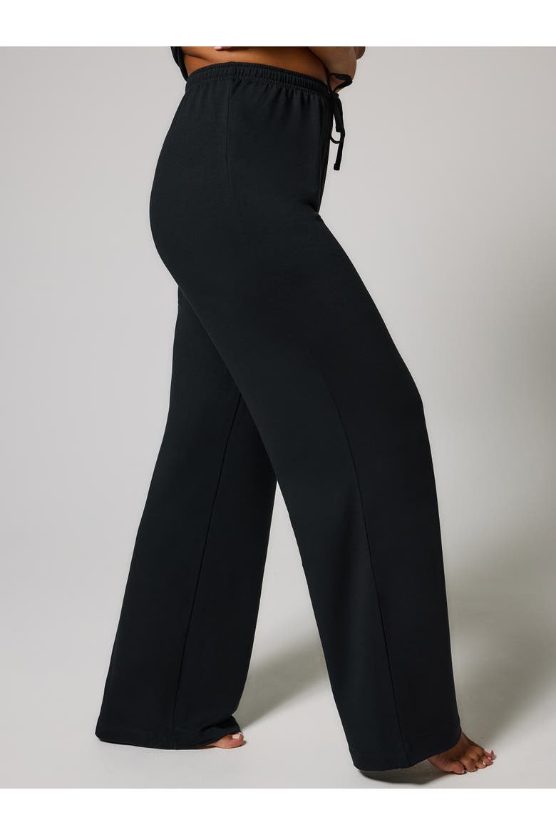 Soft Touch Wide Leg Lounge Set, Alternate, color, Black