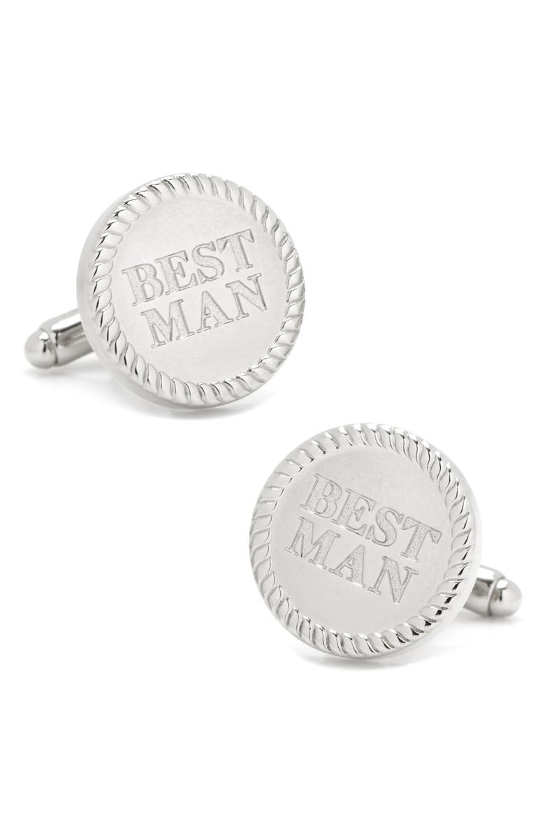 Cufflinks, Inc. Best Man Cuff Links, Main, color, Silver