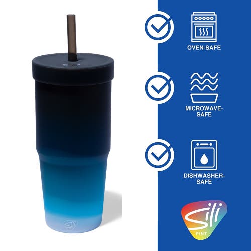 Silipint Silicone 32oz Straw Tumblers 2 Pack Moon Beam Unbreakable Cup
