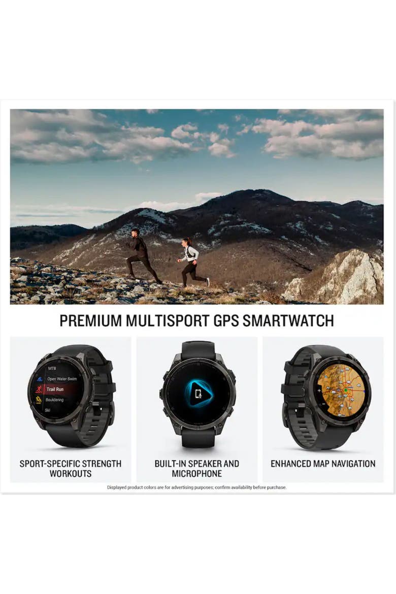 fenix 8 51mm, AMOLED, Ultimate Outdoor GPS Smartwatch, Saphire, Bare Graphite Titanium, Alternate, color, Spark Orange