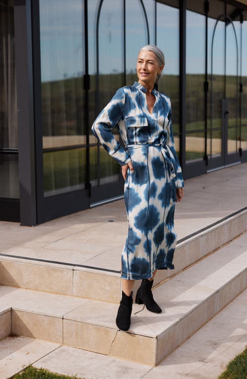 Brave + True Sampson Long Sleeve Shirt Maxi Dress In Flower Bomb In Flower Bomb