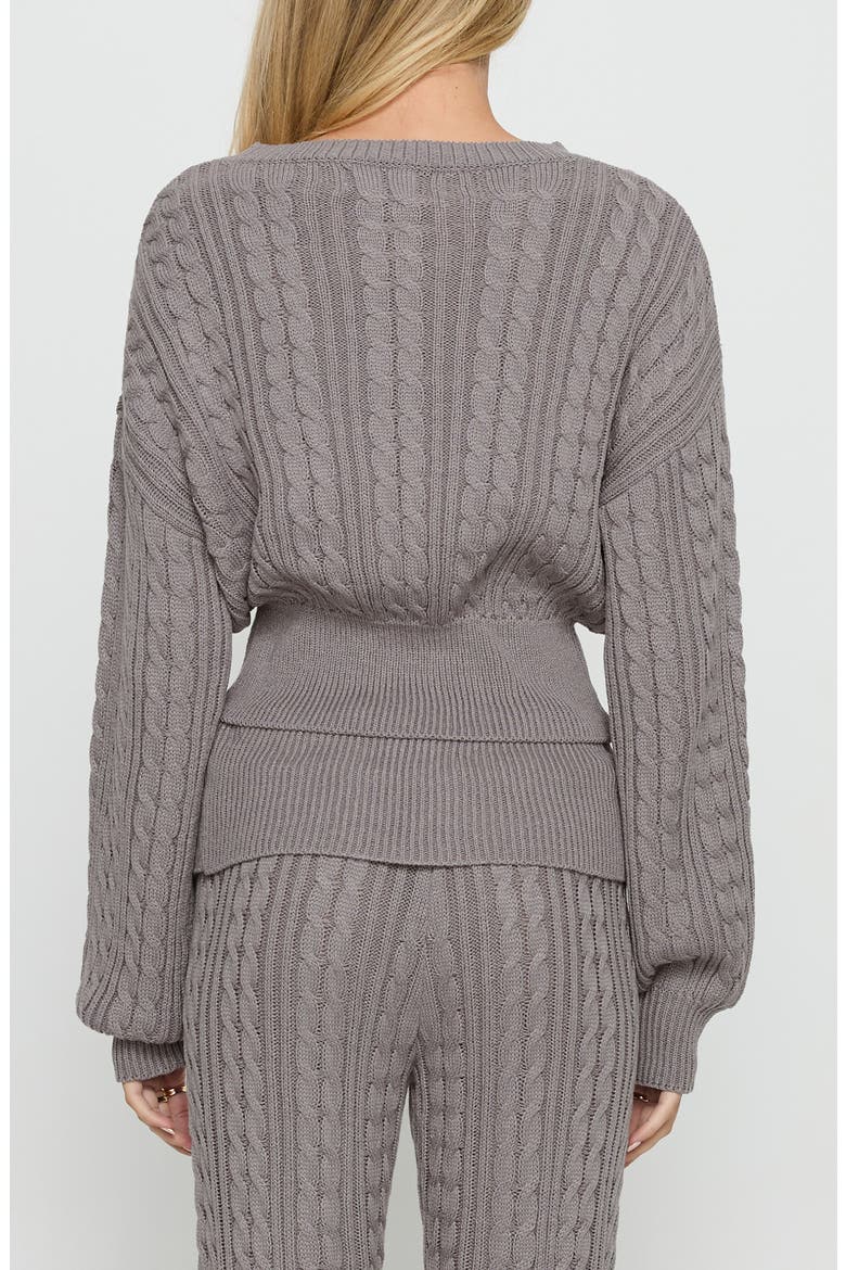 Baleigh Cable Stitch Cardigan, Alternate, color, GREY