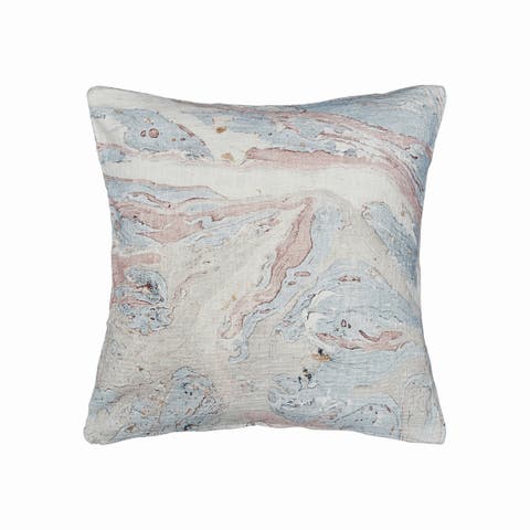 Swirling Marble Rose Quartz Stone Pattern Cotton Accent Throw Pillow
