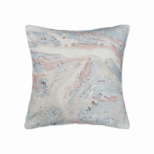 Elisabeth York Swirling Marble Rose Quartz Stone Pattern Cotton Accent Throw Pillow In Multi