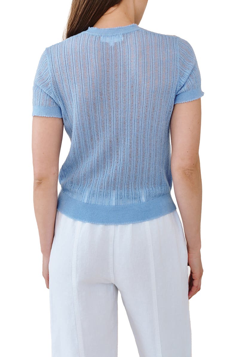 Bella Dahl Pointelle Short Sleeve Sweater, Alternate, color, 