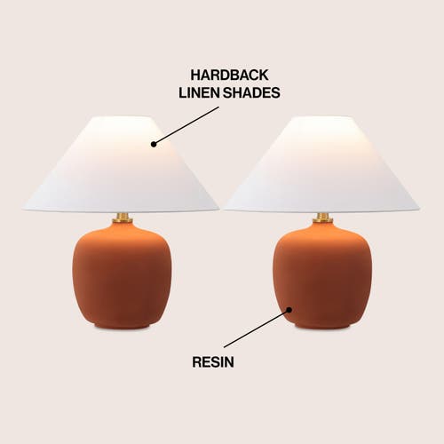 Jonathan Y Delphi 18.25" Minimalist Scandinavian Resin/iron Led Table Lamp In Matte Wine Red
