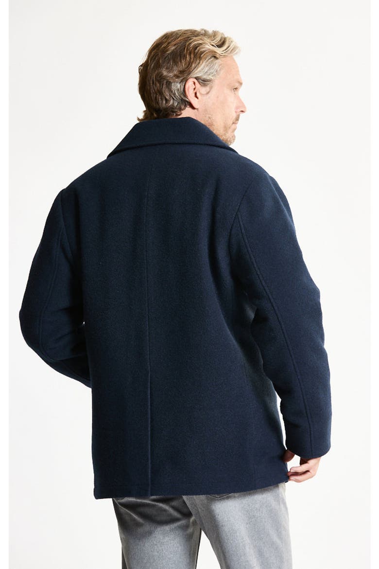 Quilted Lined Wool Blend Peacoat, Alternate, color, NAVY