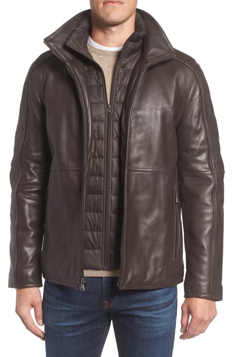 Hartz Leather Jacket with Quilted Bib
