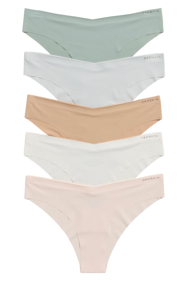 5-Pack Ribbed Hipster Panties, Main, color, PALE EMERALD/ AW/ VD/ IA/ AR