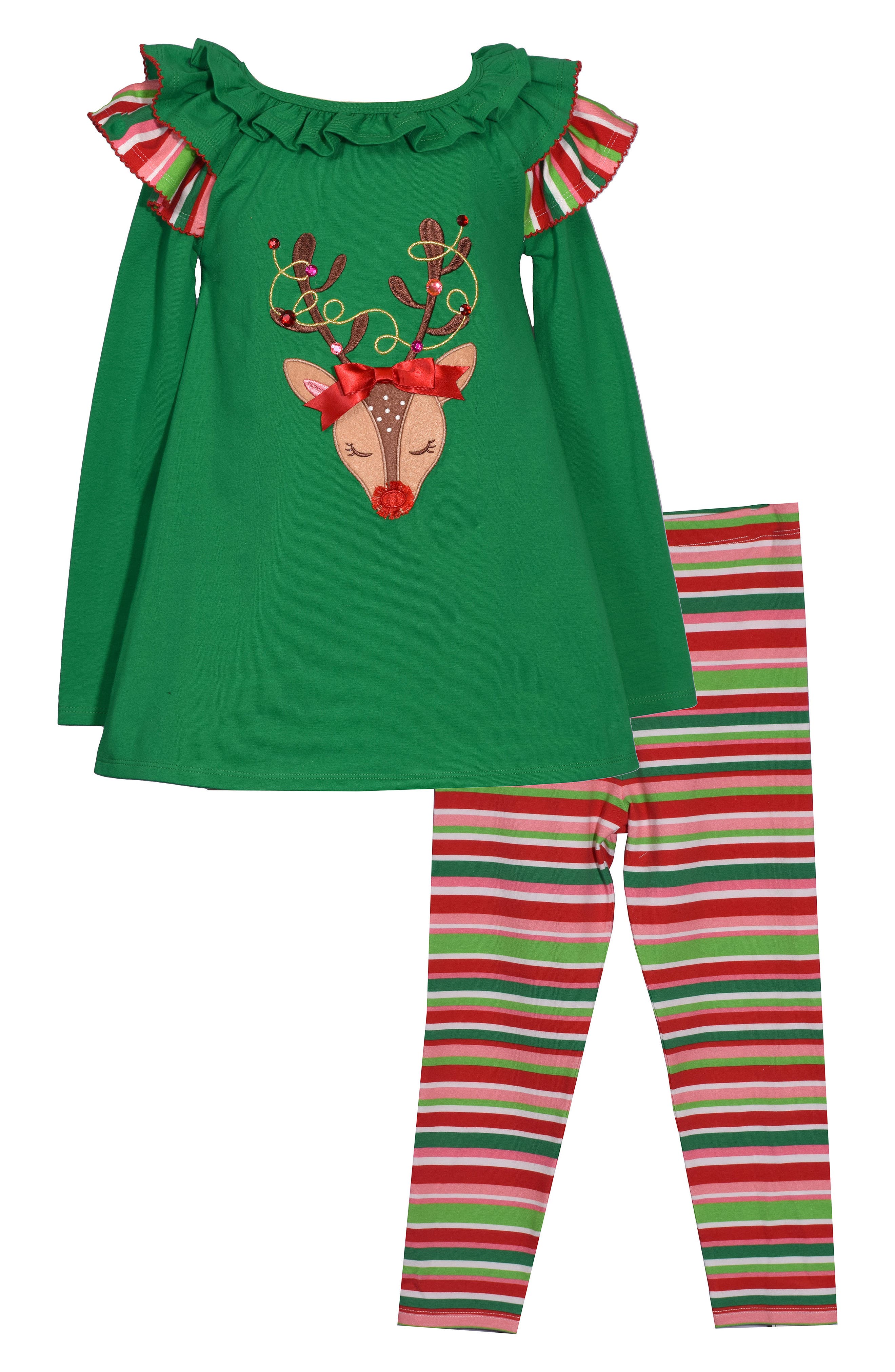 Bonnie Jean Kids' Reindeer Tunic & Leggings Set