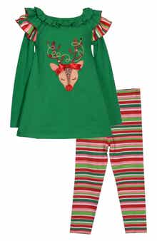 Bonnie Jean Kids' Reindeer Tunic & Leggings Set