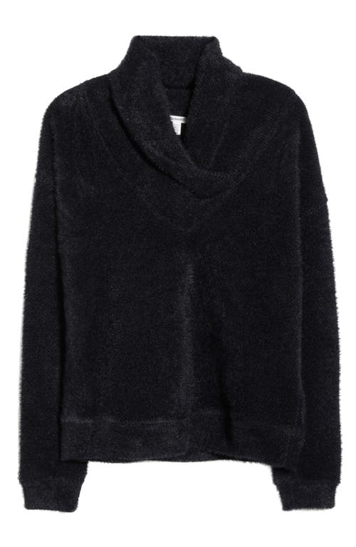 Splendid Rowan Fuzzy Cowl Neck Sweater In Black