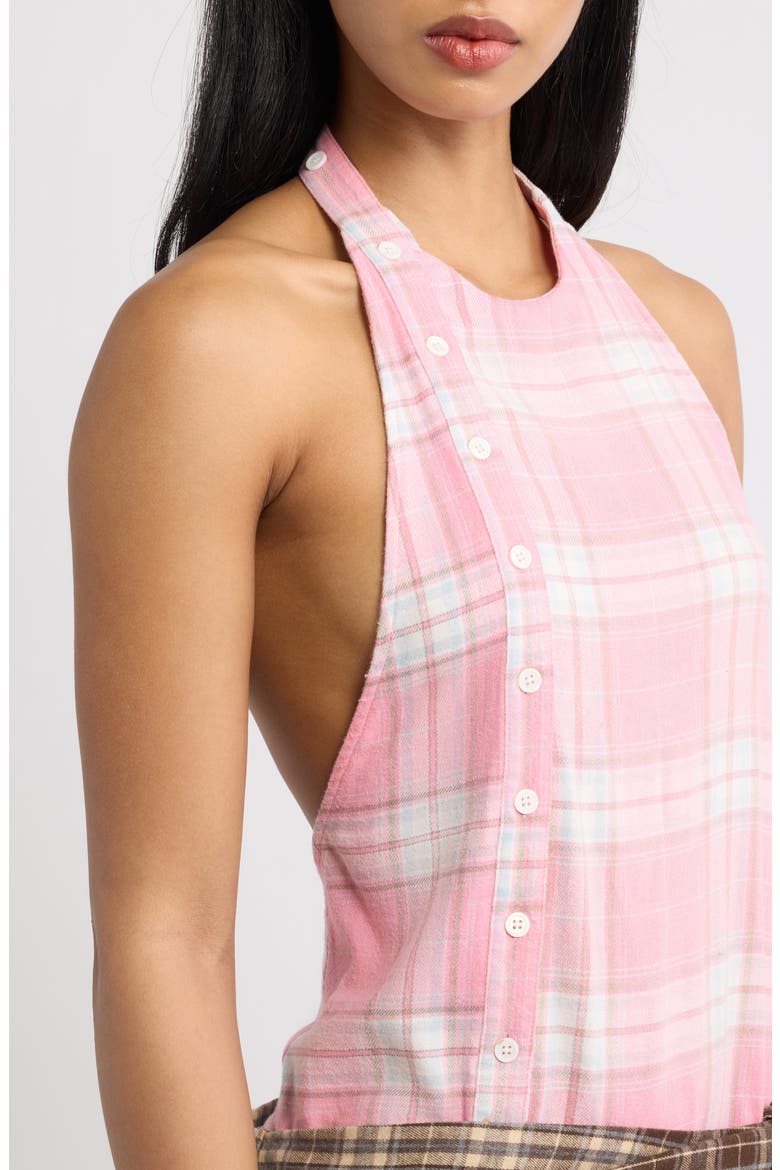 Colorblock Plaid Halter Minidress, Alternate, color, MULTI