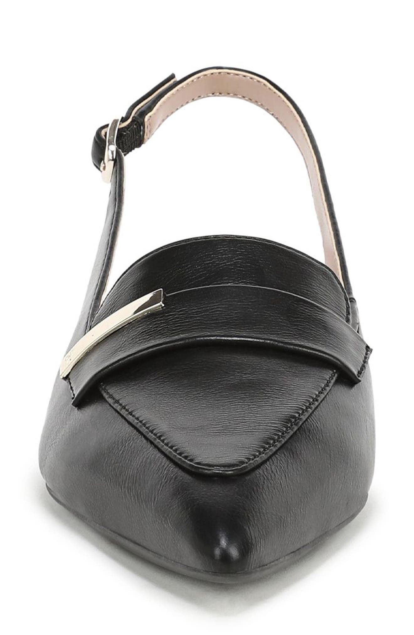 Sloane Pointed Toe Slingback Pump, Alternate, color, BLACK FAUX LEATHER