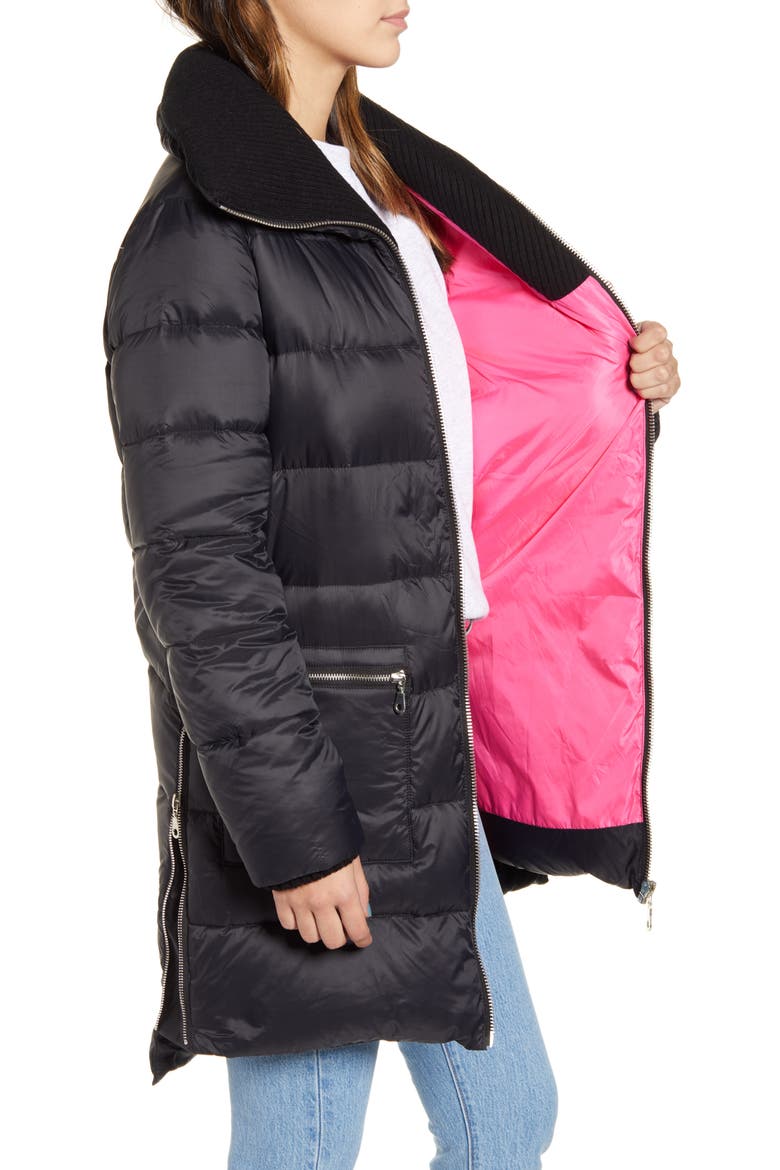 BB Dakota Cold Snap Putter Coat, Alternate, color, BLACK