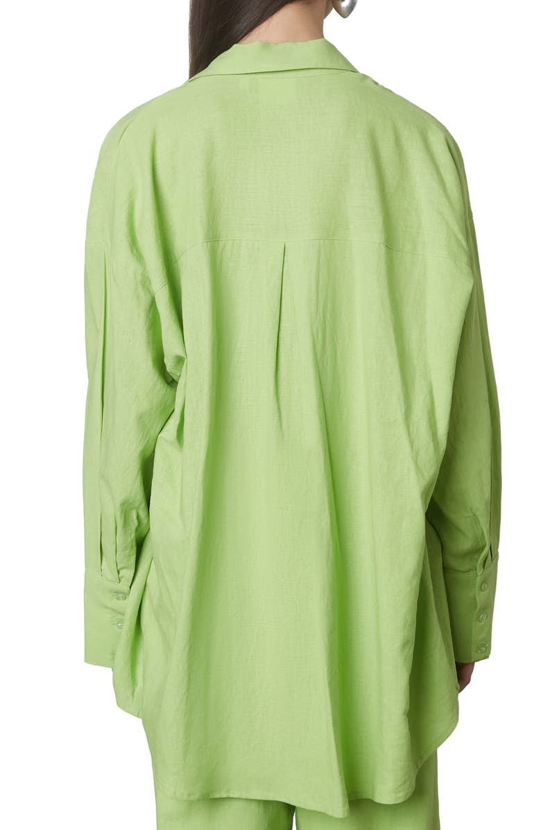 Nia Tony Oversize Long Sleeve Button-Up Shirt, Alternate, color, Lime