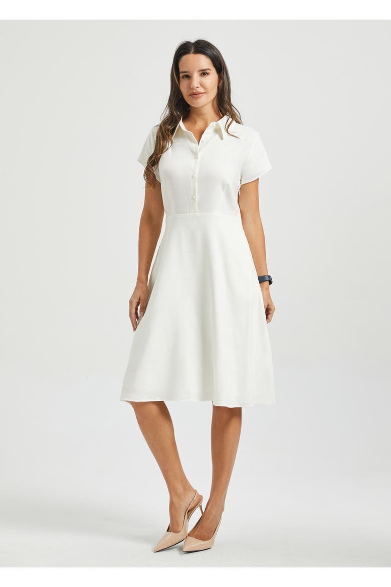 fitted shirt dress womens Dorian Fitted Shirt Midi Dress / White | MESHKI