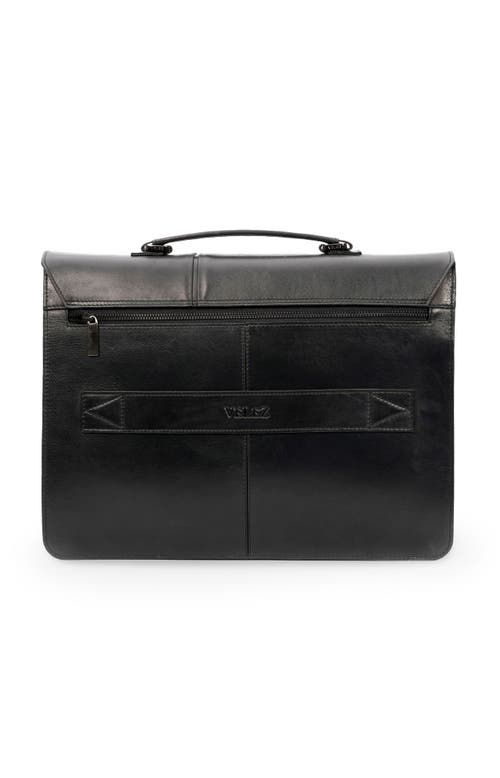 Shop Velez Aperto Leather Laptop Bag For Men In Black
