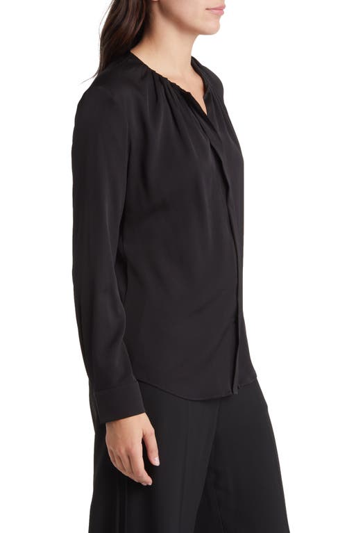 Hugo Boss Boss Banorah Stretch Silk Top In Black