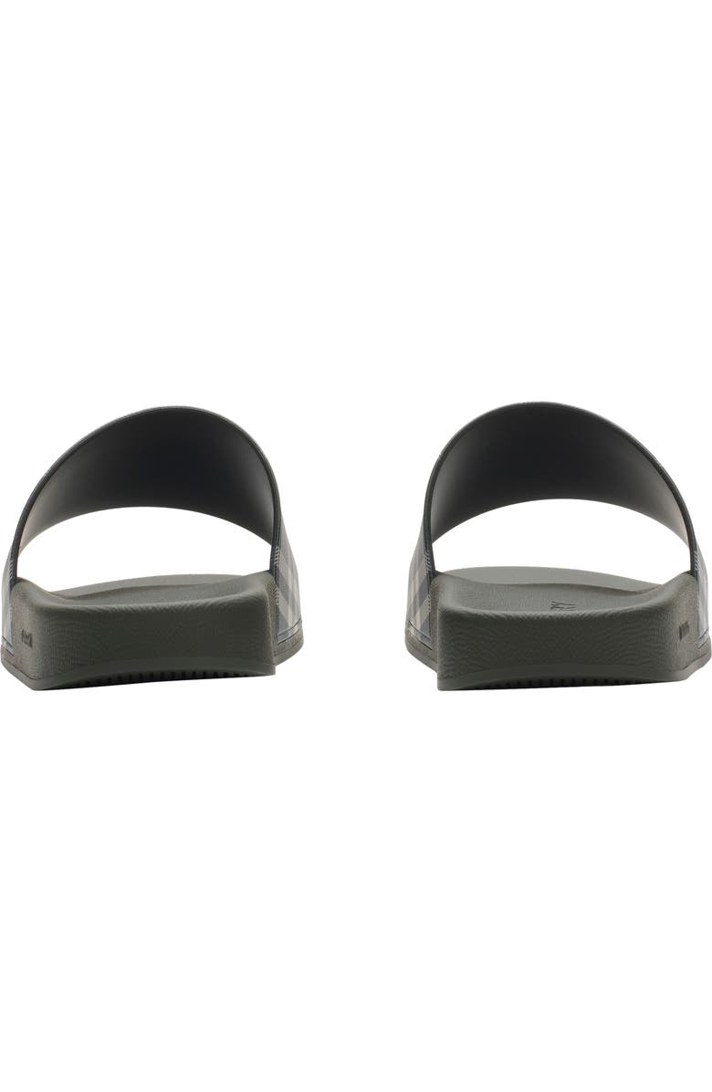 Burberry Check Slides, Alternate, color, Thicket Green