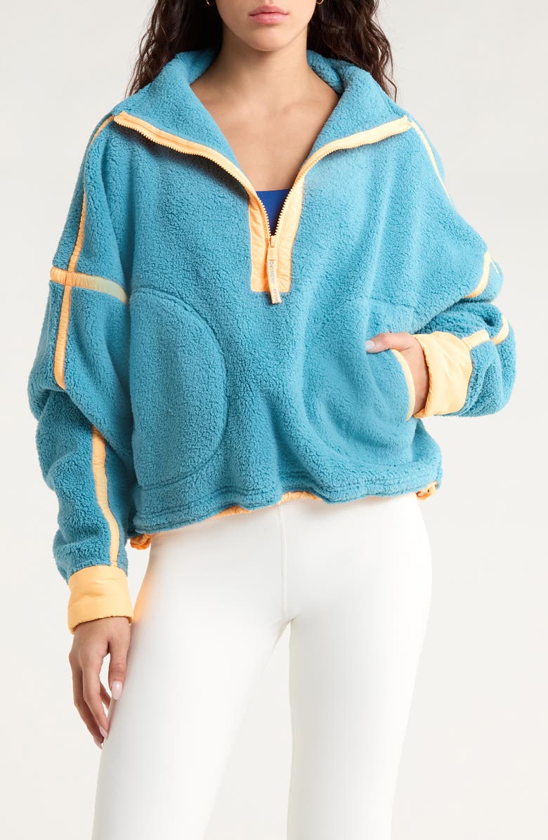 Free People FP Movement Mountain High Fleece Half Zip Pullover, Main, color, Celestial Blue