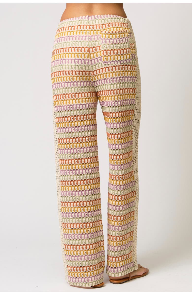 Central Park West Celine Rainbow Crochet Mid Rise Pants, Alternate, color, Rainbow