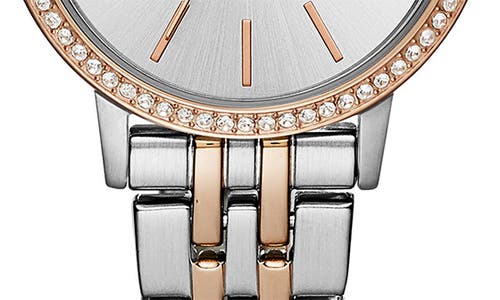 Armani Exchange Ax Crystal Two-tone Bracelet Watch, 30mm In Silver
