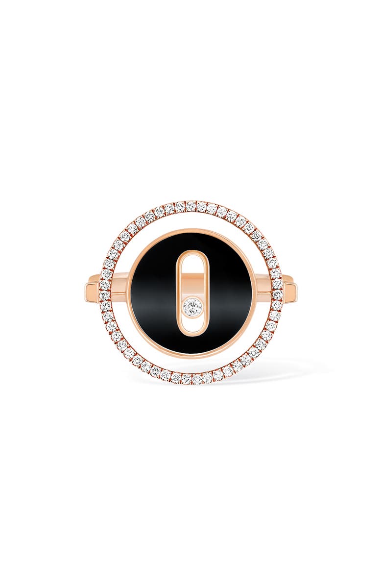 Messika Lucky Move Diamond & Onyx Ring, Alternate, color, Pink Gold