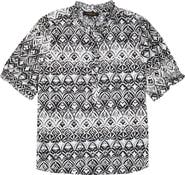 SUGARLIPS La Palma Floral Puff Sleeve Cotton Top