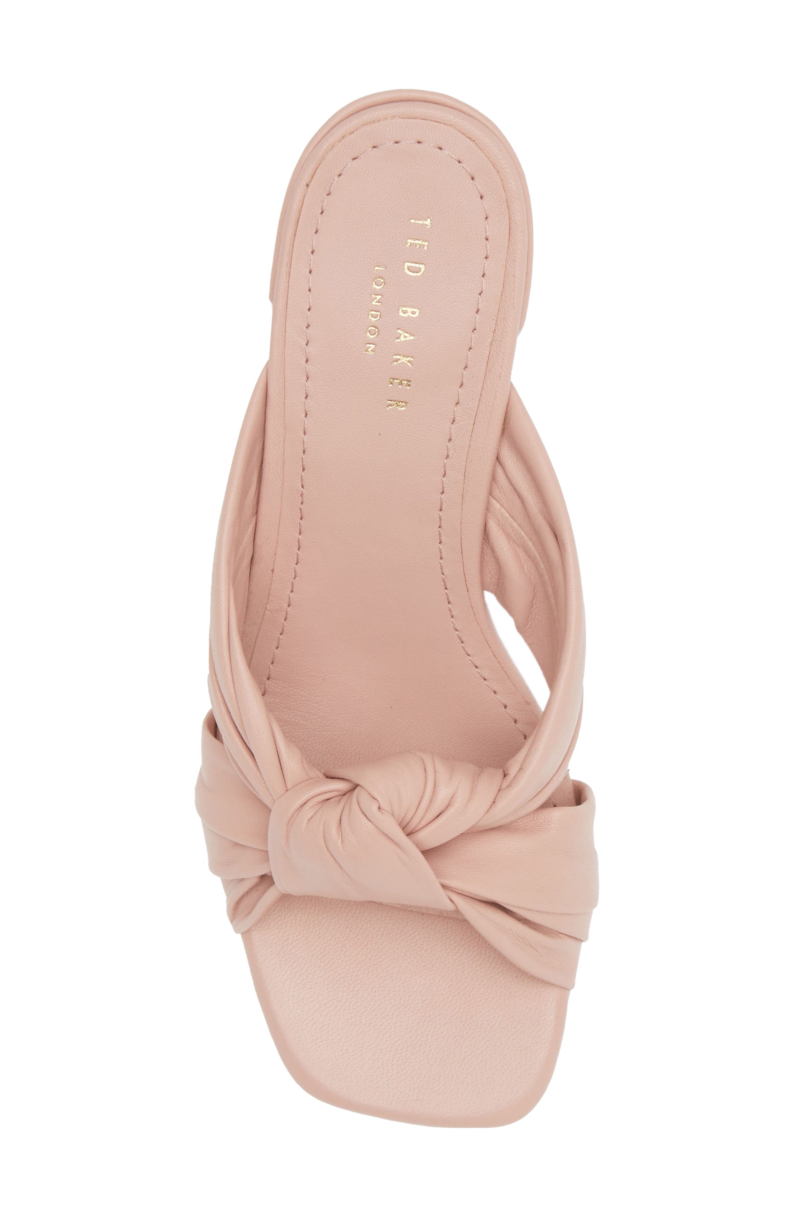 Ted Baker London Shennly Knotted Block Heel Slide Sandal, Alternate, color, Pale Pink