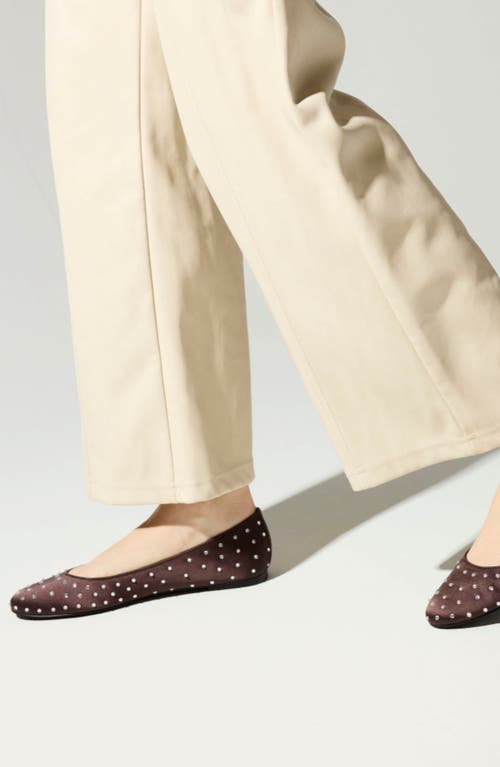 Yosi Samra Sadie Embellished Ballet Flat In Brown