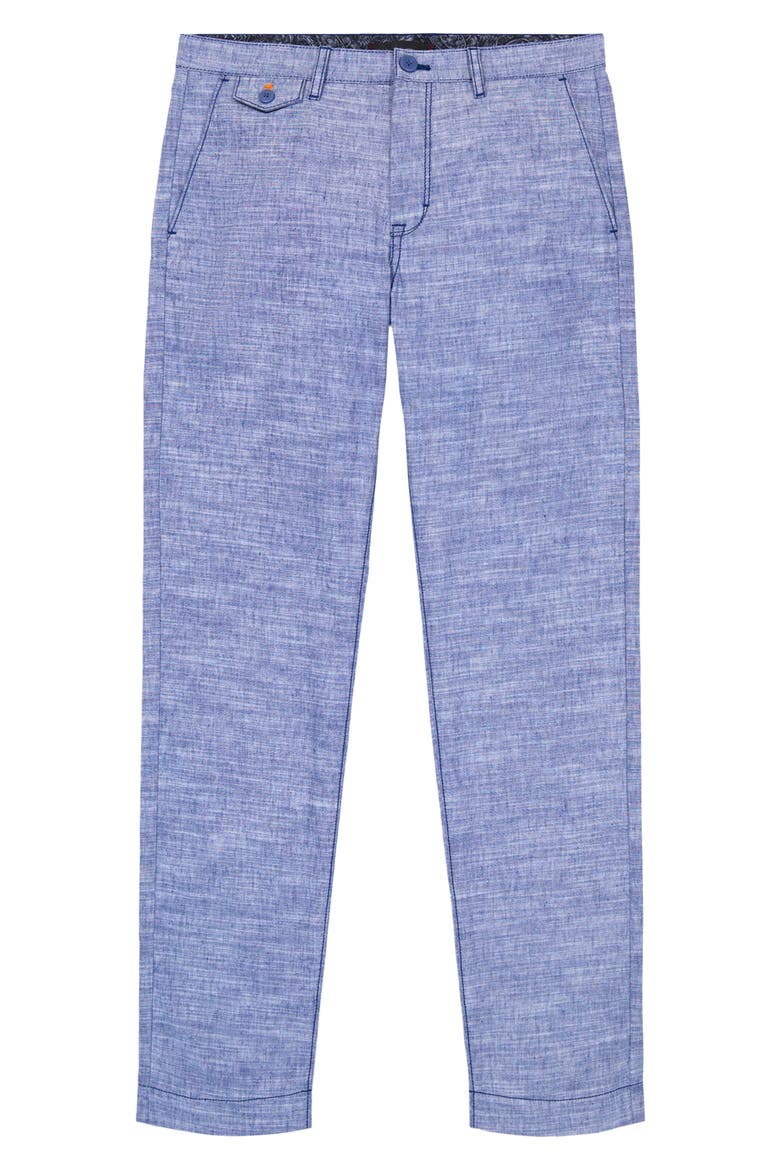 Dixton Straight Leg Cotton & Linen Pants, Alternate, color, INDIGO