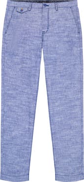 Robert Graham Dixton Straight Leg Cotton & Linen Pants