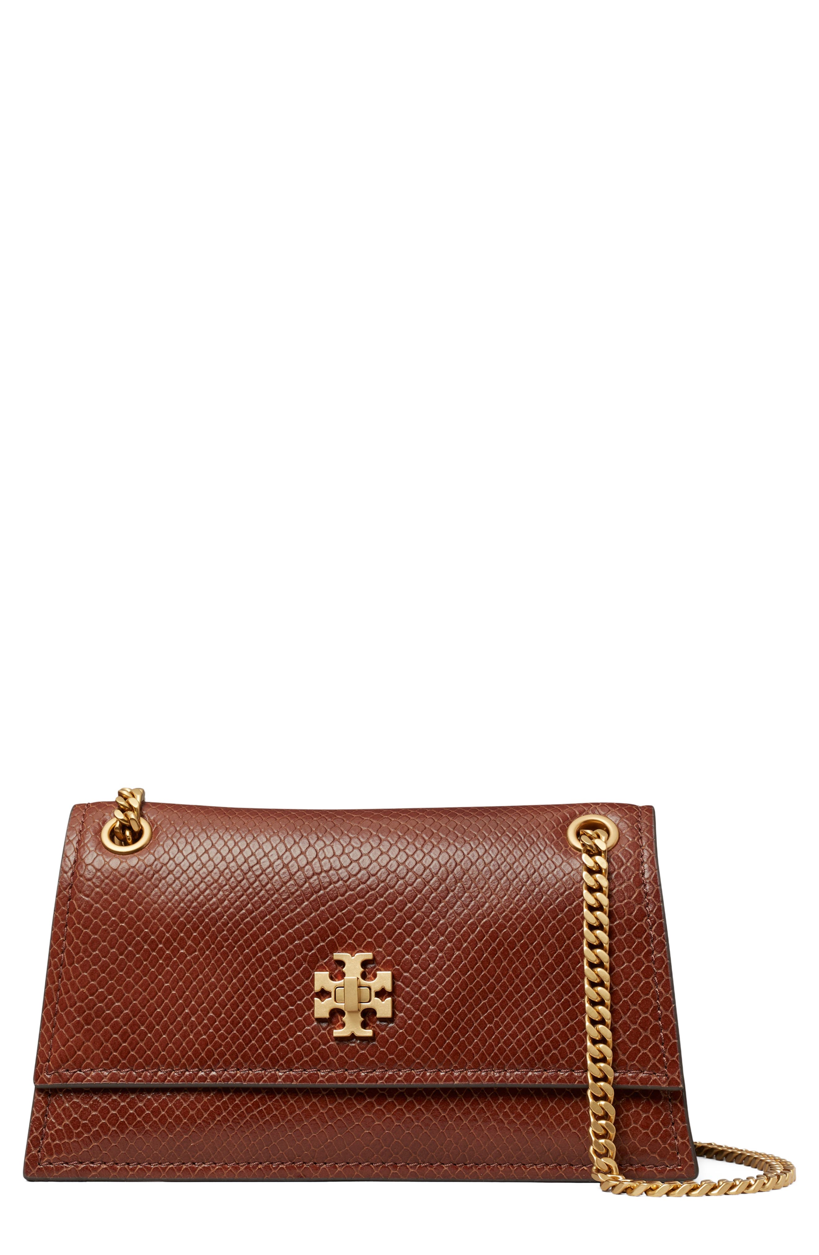 Kira Snake Embossed Leather Shoulder Bag, Main, color, SWEET MAPLE