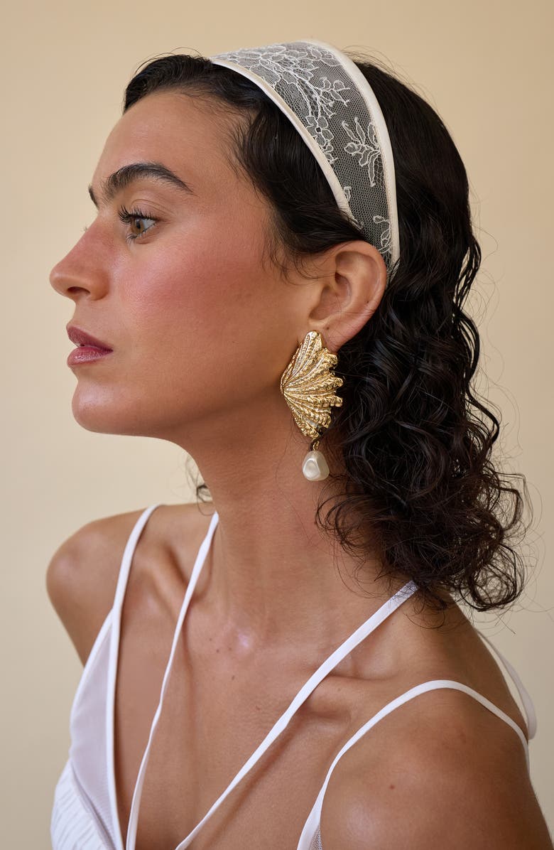 LELET NY Giselle Lace Wide Headband, Alternate, color,