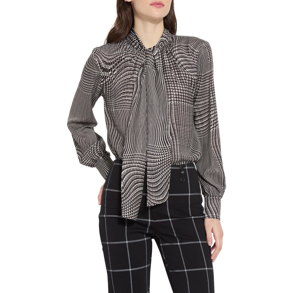 Lyssé Lysse Janis Scarf Neck Top In Gray