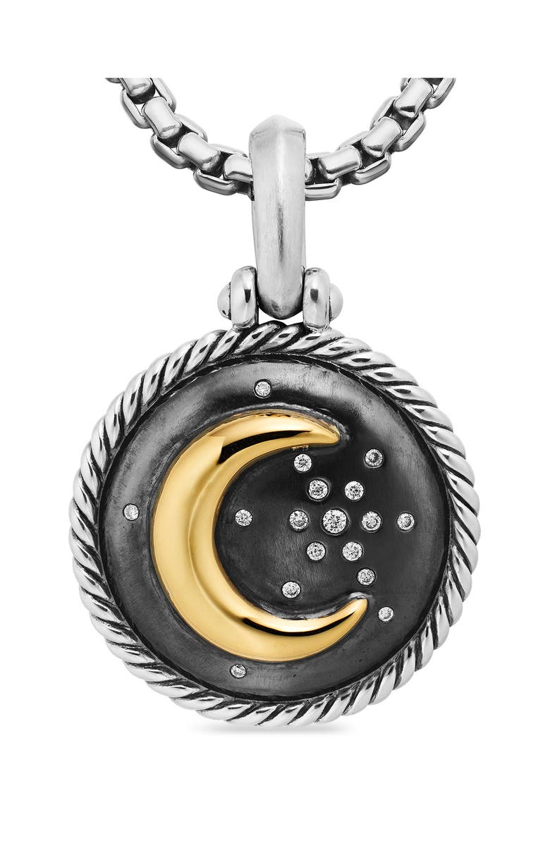 David Yurman Moon & Star Amulet with Diamonds & 18K Gold, Alternate, color,