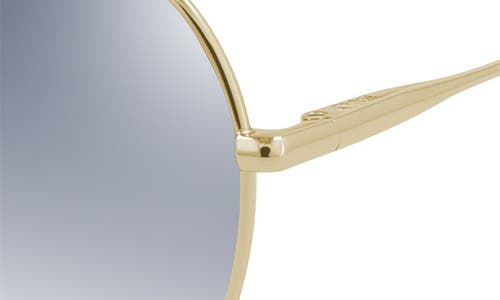 Chloé 61mm Gradient Round Sunglasses In Gold/blue Gradient