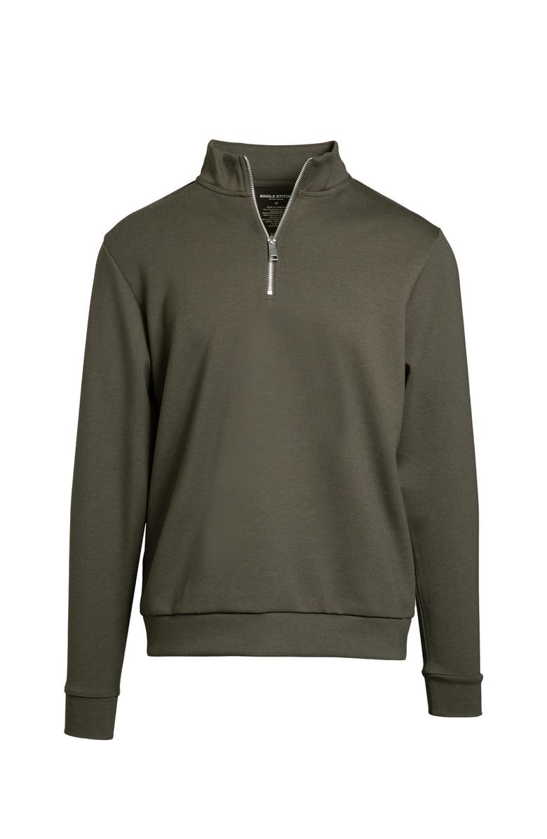 Single Stitch Classic 1/4 Zip Sweatshirt, Alternate, color, Olive