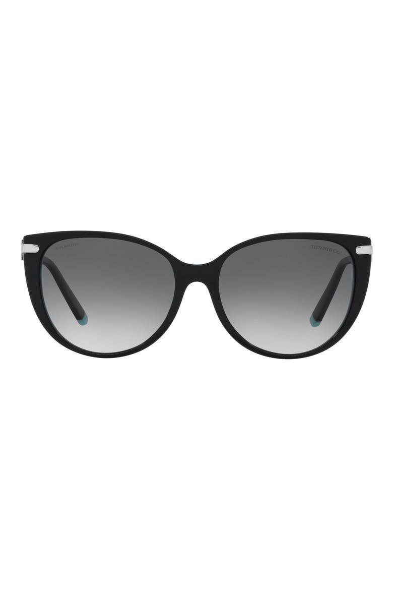 57mm Round Sunglasses, Main, color, BLACK ON TIFFANY BLUE / POLAR GREY GRADIENT