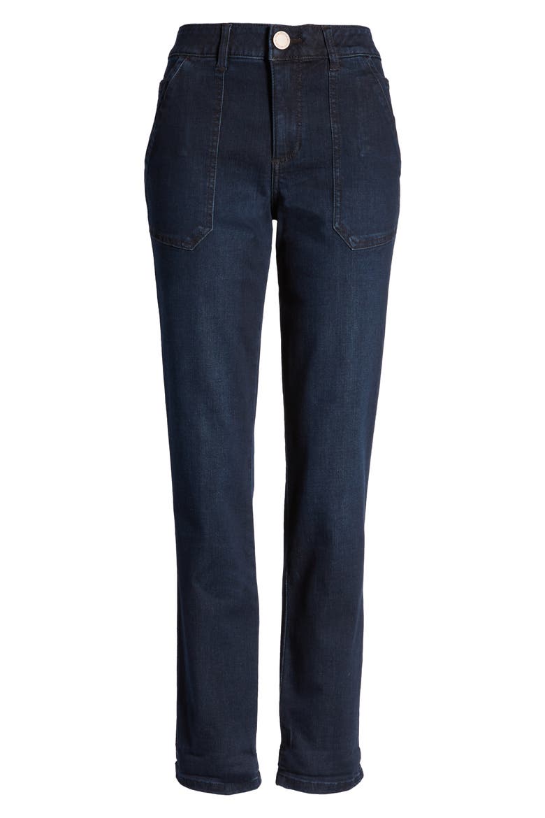 'Ab'Solution High Waist Utility Jeans, Alternate, color, DARK INDIGO