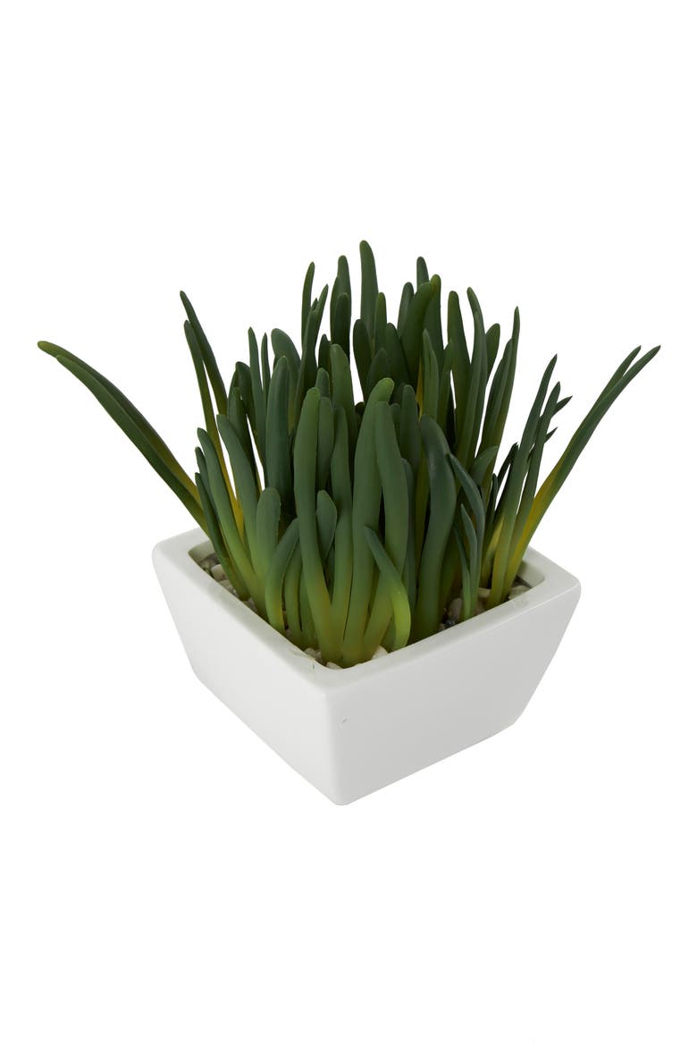 Green Faux Foliage Artificial Potted Plant, Alternate, color, GREEN
