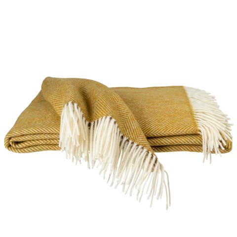 Southampton Home Merino Wool Herringbone Throw
